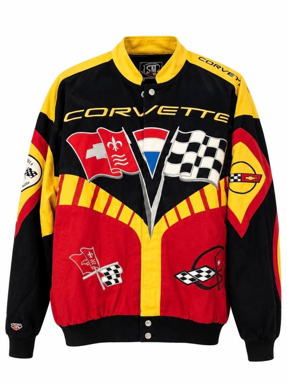 Vintage Corvette Jacket in Black, Red & Yellow